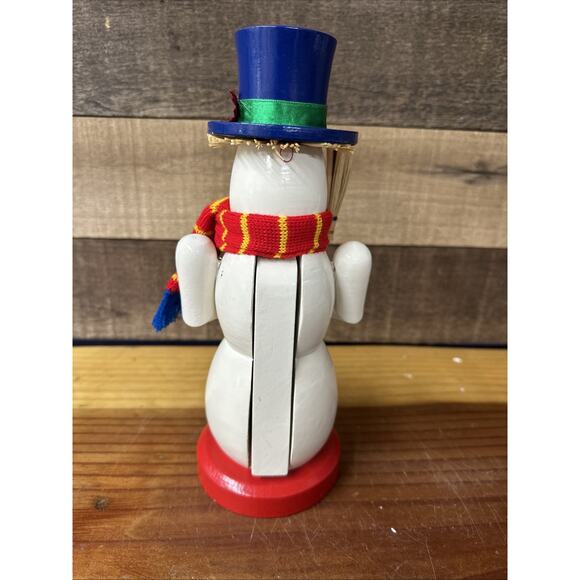 Vintage Nutcracker Village 1999 Snowman Nutcracker 9” Tall - Picture 3 of 5